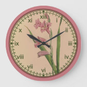 Curtis Botanical Pink Lily Wall Clock in 3 Styles Große Wanduhr (Vorderseite)