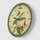 Curtis Botanical Red Flower Wall Clock in 3 Styles Große Wanduhr (Winkel)