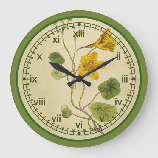 Curtis Botanical Wall Clock in 3 Styles Große Wanduhr (Vorderseite)