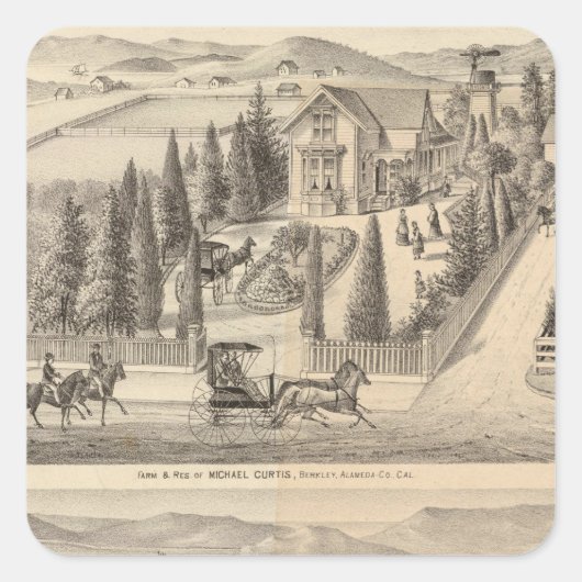 Curtis farm, Poirier Tract Quadratischer Aufkleber (Vorderseite)