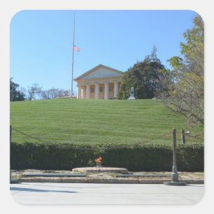 Curtis-Lee Villa u. JFK Flamme Quadratischer Aufkleber