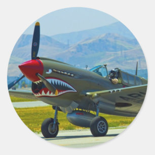 Curtis P-40 Warhawk Runder Aufkleber