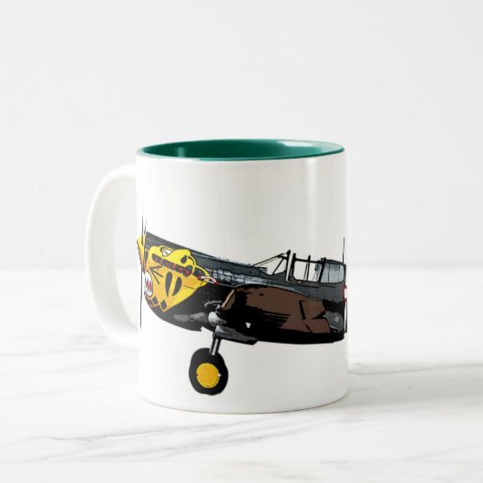 Curtis P-40K Warhawk Zweifarbige Tasse (Vorderseite Links)