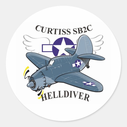 curtis sb2c helldiver runder aufkleber (Vorderseite)