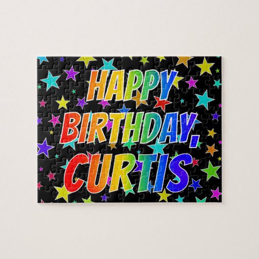 "CURTIS" Vorname, Spaß "GLÜCKLICHER GEBURTSTAG" Puzzle (Horizontal)