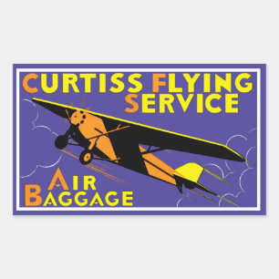 Curtiss Flying Service Rechteckiger Aufkleber