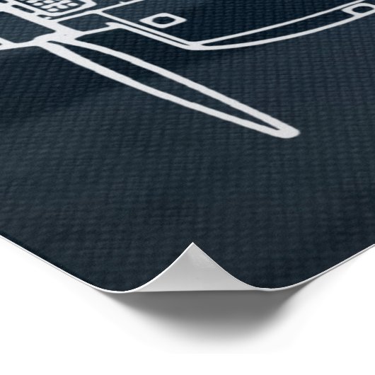 Curtiss P-40 Warhawk Blueprint Poster (Ecke)