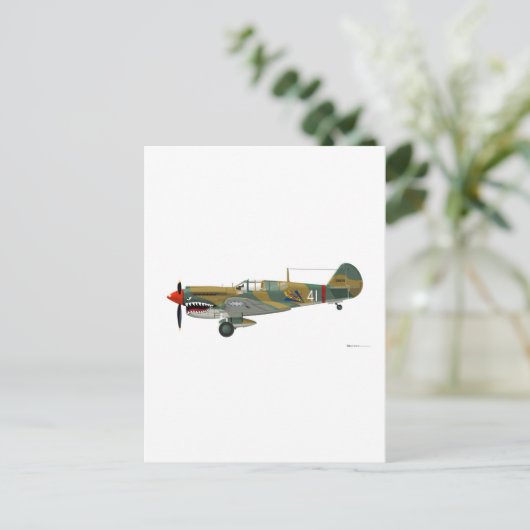 Curtiss P-40 Warhawk Postkarte (Stehend Vorderseite)