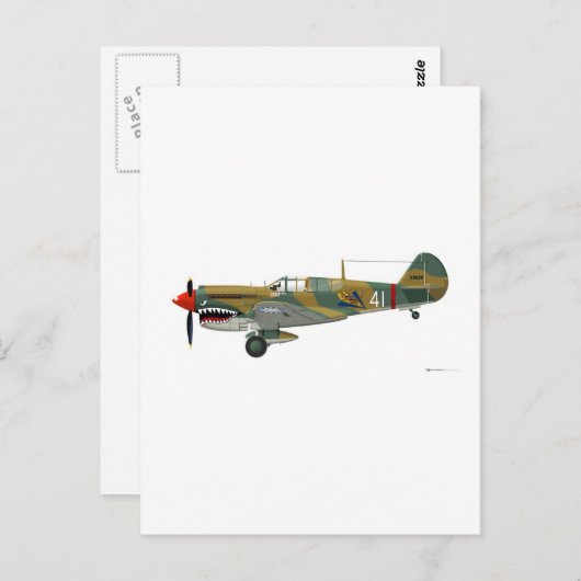 Curtiss P-40 Warhawk Postkarte (Vorne/Hinten)