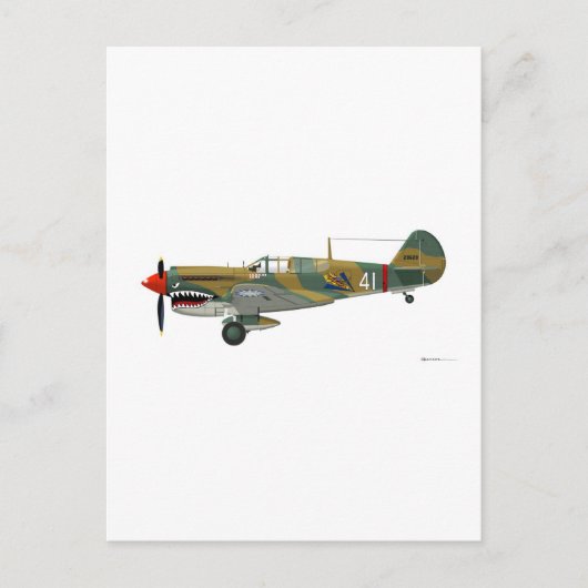 Curtiss P-40 Warhawk Postkarte (Vorderseite)