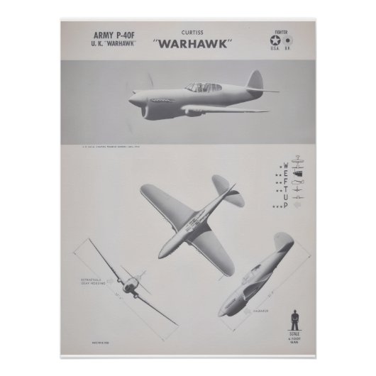 Curtiss P-40 Warhawk Recognition Poster (Vorderseite)