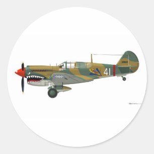 Curtiss P-40 Warhawk Runder Aufkleber