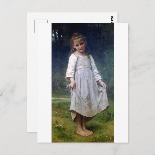 Curtsey, Bouguereau Postkarte (Vorne/Hinten)