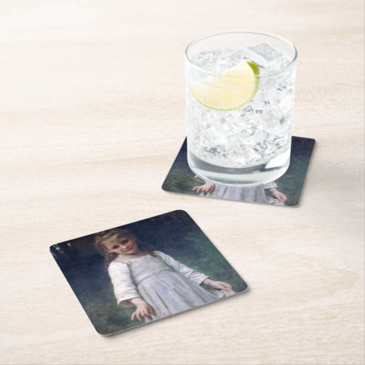 Curtsey, Bouguereau Rechteckiger Pappuntersetzer (Vor Ort)