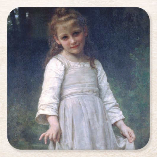 Curtsey, Bouguereau Rechteckiger Pappuntersetzer (Vorderseite)