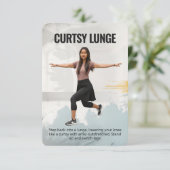 Curtsy Lunge Fitness Card with Blue Backing Save The Date (Stehend Vorderseite)