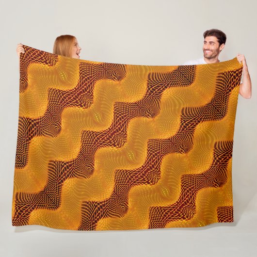 Curva laranja e pontos dourados sobre fundo marrom fleecedecke (Beispiel)