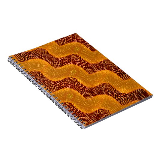 Curva laranja e pontos dourados sobre fundo marrom notizblock (Rechte Seite)