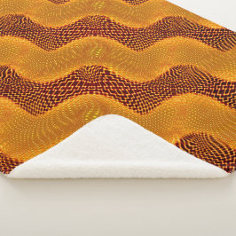 Curva laranja e pontos dourados sobre fundo marrom sherpadecke