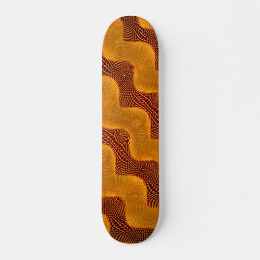 Curva laranja e pontos dourados sobre fundo marrom skateboard (Vorne)