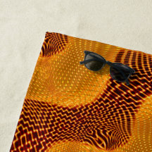 Curva laranja e pontos dourados sobre fundo marrom