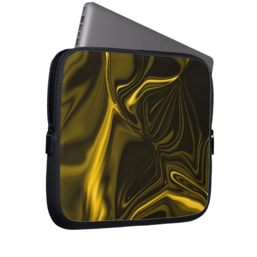 Curvas amarelas ou dourados em imagem marrom. laptopschutzhülle (Vorne Rechts)