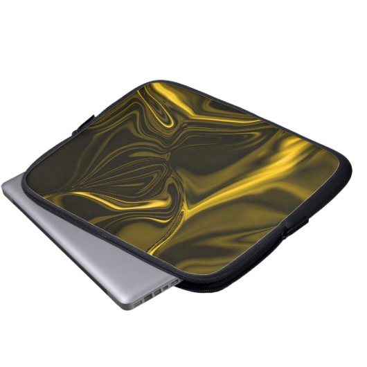 Curvas amarelas ou dourados em imagem marrom. laptopschutzhülle (Vorne Knopf)