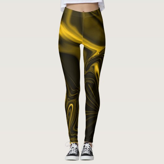 Curvas amarelas ou dourados em imagem marrom. leggings (Vorderseite)