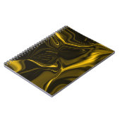 Curvas amarelas ou dourados em imagem marrom. notizblock (Linke Seite)