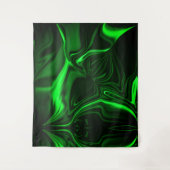 Curvas e dobras verde niquelado em fundo escuro. wandteppich (Vorderseite)