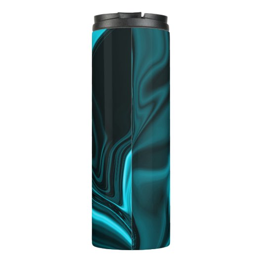 Curvas em azul turquesa, céu profundo ou ciano. thermosbecher (Rückseite)