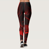 Curvas, ondulações vermelhas em fundo preto. leggings (Rückseite)