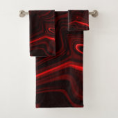 Curvas vermelhas claro e escuro em fundo escuro. badhandtuch set (Insitu)