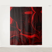 Curvas vermelhas claro e escuro em fundo escuro. wandteppich (Vorderseite)