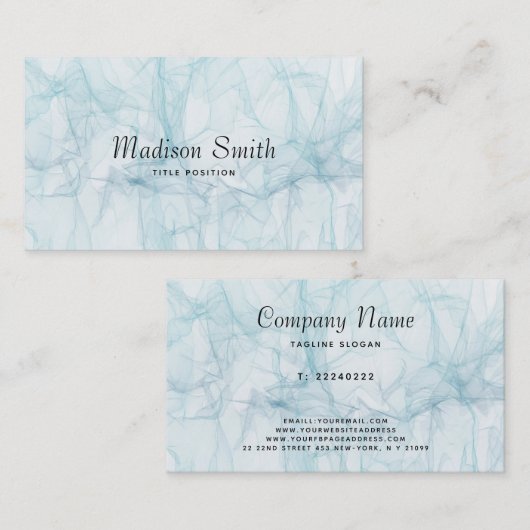 Curve Blue Background Business Card Visitenkarte (Vorne/Hinten)