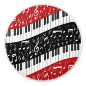 Curve-Klaviertasten und Musiknoten Keramikknauf (Vorderseite)
