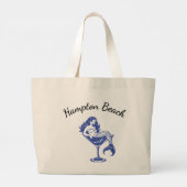 Curved Beach Name With Mermaid in Martini Glass Jumbo Stoffbeutel (Rückseite)