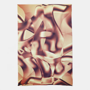 Curved brownish red or burgundy shapes, beige tone geschirrtuch
