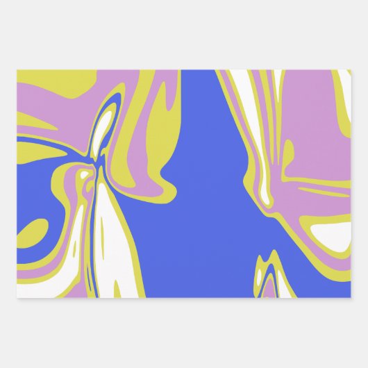 Curved Flowing Lines in a Layered Abstract Pattern Geschenkpapier Set (Vorderseite 3)
