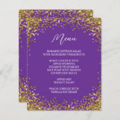 Curved Gold Glitter Royal Purple Menu (Vorne/Hinten)