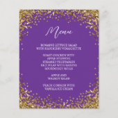Curved Gold Glitter Royal Purple Menu (Vorderseite)