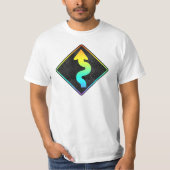 curved road ahead street sign T-Shirt (Vorderseite)