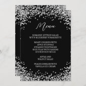Curved Silver Glitter Black Menükarte (Vorne/Hinten)