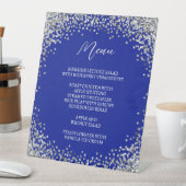 Curved Silver Glitter Royal Blue Menu Sockelschild (In Situ)