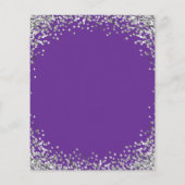 Curved Silver Glitter Royal Purple Menu (Rückseite)