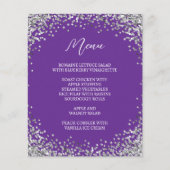 Curved Silver Glitter Royal Purple Menu (Vorderseite)