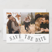 Curved Typography Multi Photo White Save The Date (Vorderseite)