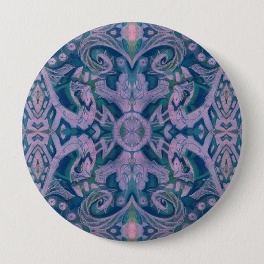 Curves & Lotuses, abstrakte Blüten, Lavendel & Bla Button (Vorderseite)