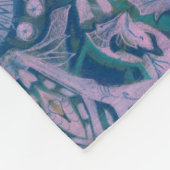 Curves & Lotuses, abstrakter Musterlavener & blau Fleecedecke (Ecke)