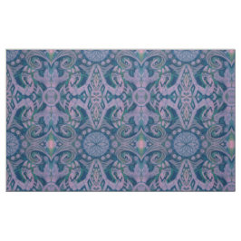 Curves & Lotuses, abstrakter Musterlavener & blau Stoff